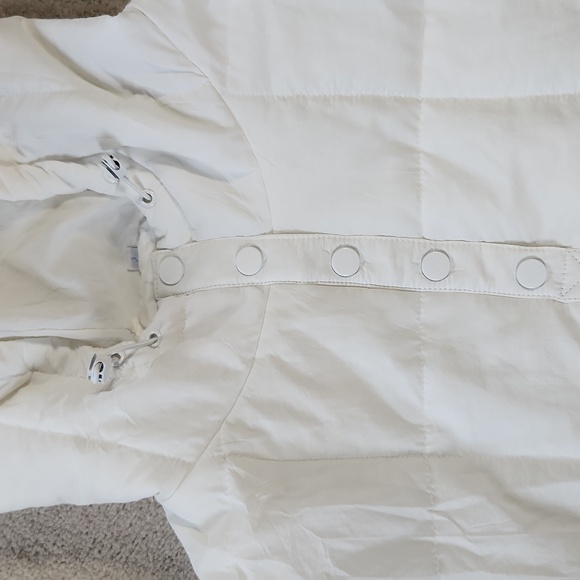 Women's Pullover Puffer Jacket Quilted Dolman Sleeve Button Hood white … - Picture 4 of 9